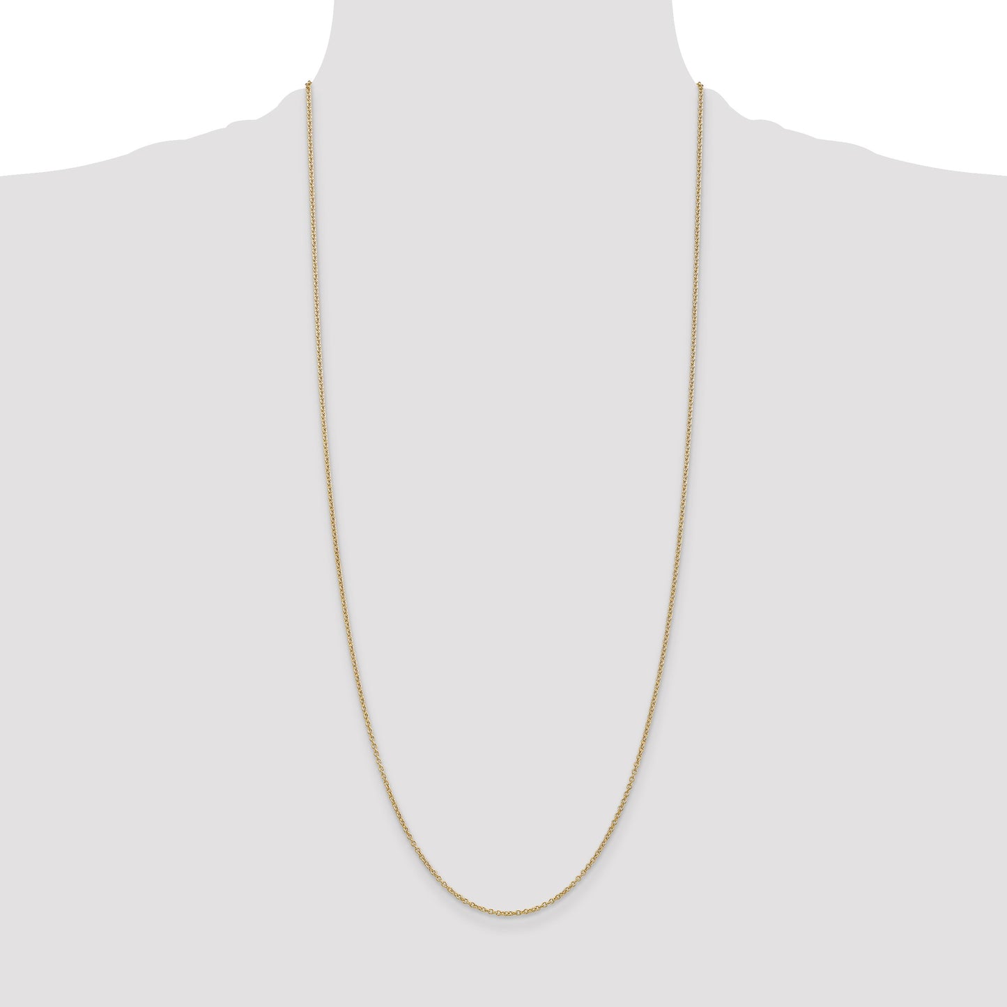 14K 30 inch 1.4mm Round Open Wide Link Cable with Lobster Clasp Chain