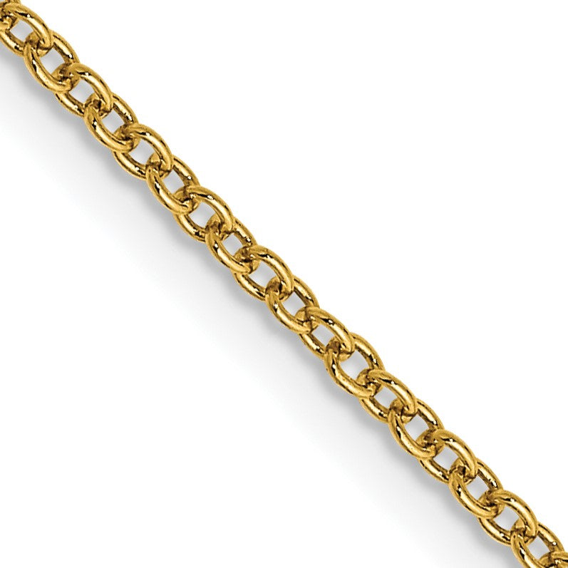 14K 30 inch 1.4mm Round Open Wide Link Cable with Lobster Clasp Chain
