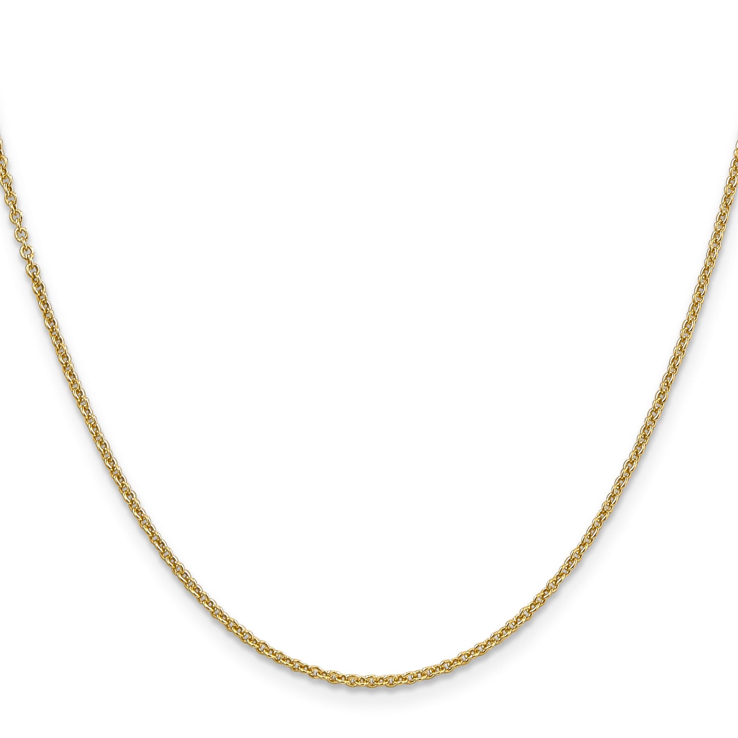 14K 20 inch 1.6mm Round Open Link Cable with Lobster Clasp Chain