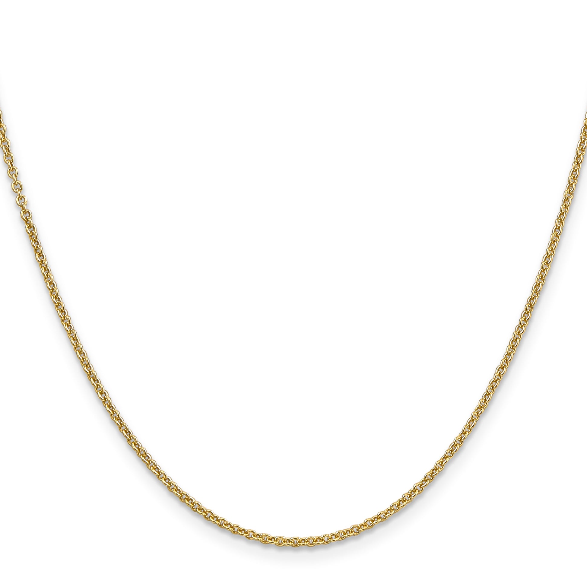 14K 30 inch 1.6mm Round Open Link Cable with Lobster Clasp Chain