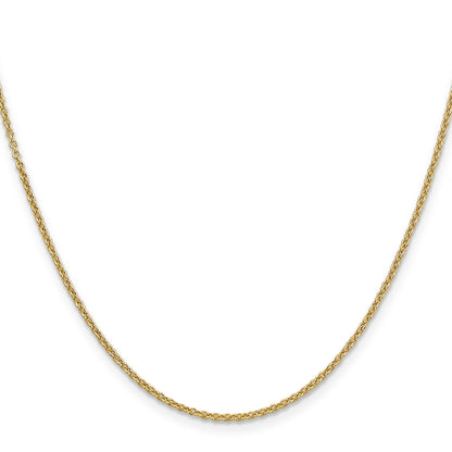 14K 18 inch 1.6mm Round Open Link Cable with Lobster Clasp Chain