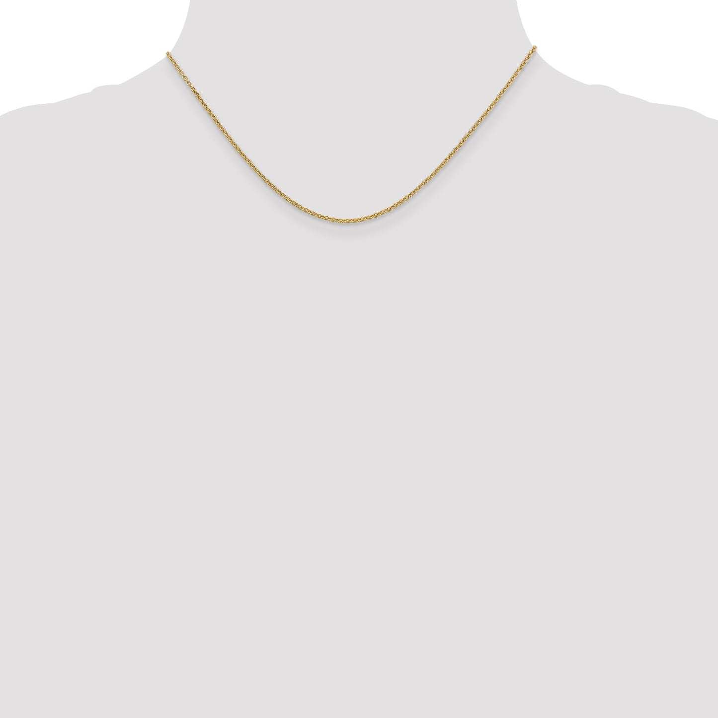 14K 16 inch 1.6mm Round Open Link Cable with Lobster Clasp Chain
