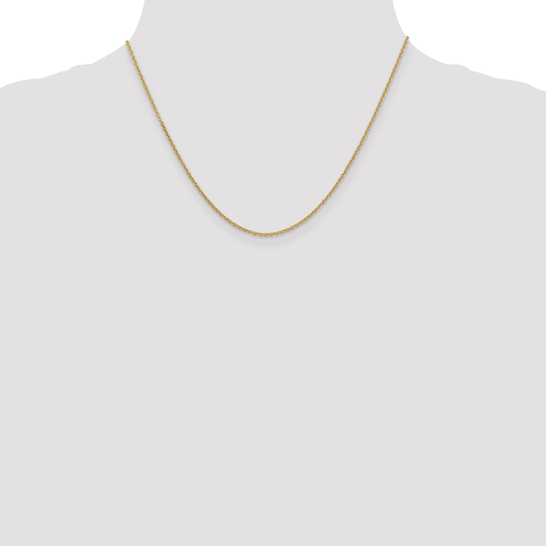 14K 18 inch 1.6mm Round Open Link Cable with Lobster Clasp Chain