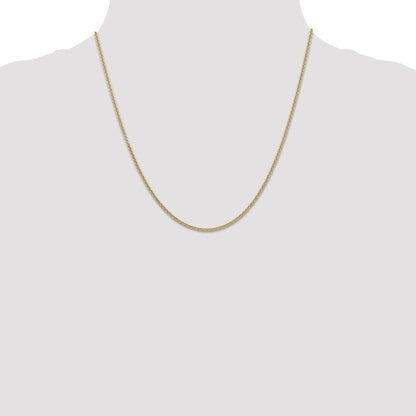 14K 20 inch 1.6mm Round Open Link Cable with Lobster Clasp Chain