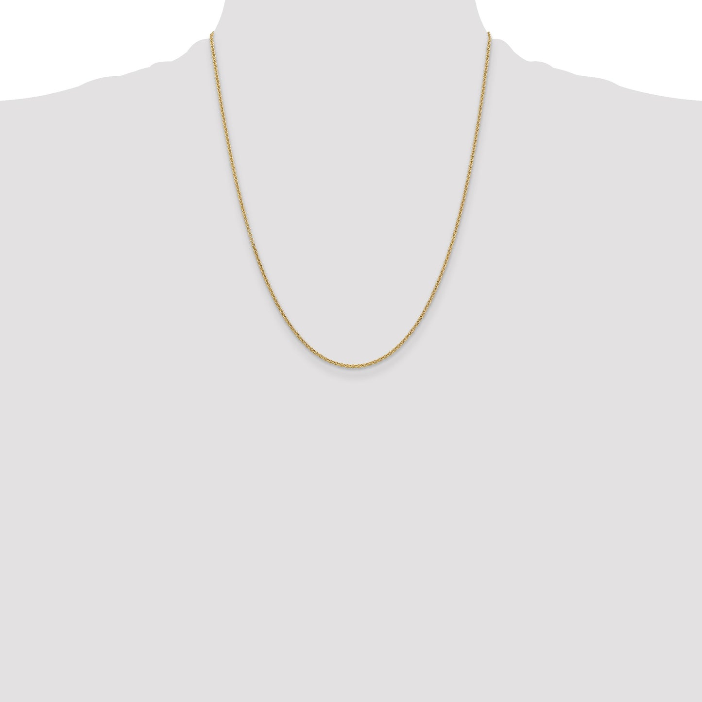 14K 22 inch 1.6mm Round Open Link Cable with Lobster Clasp Chain