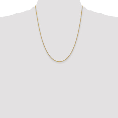 14K 22 inch 1.6mm Round Open Link Cable with Lobster Clasp Chain