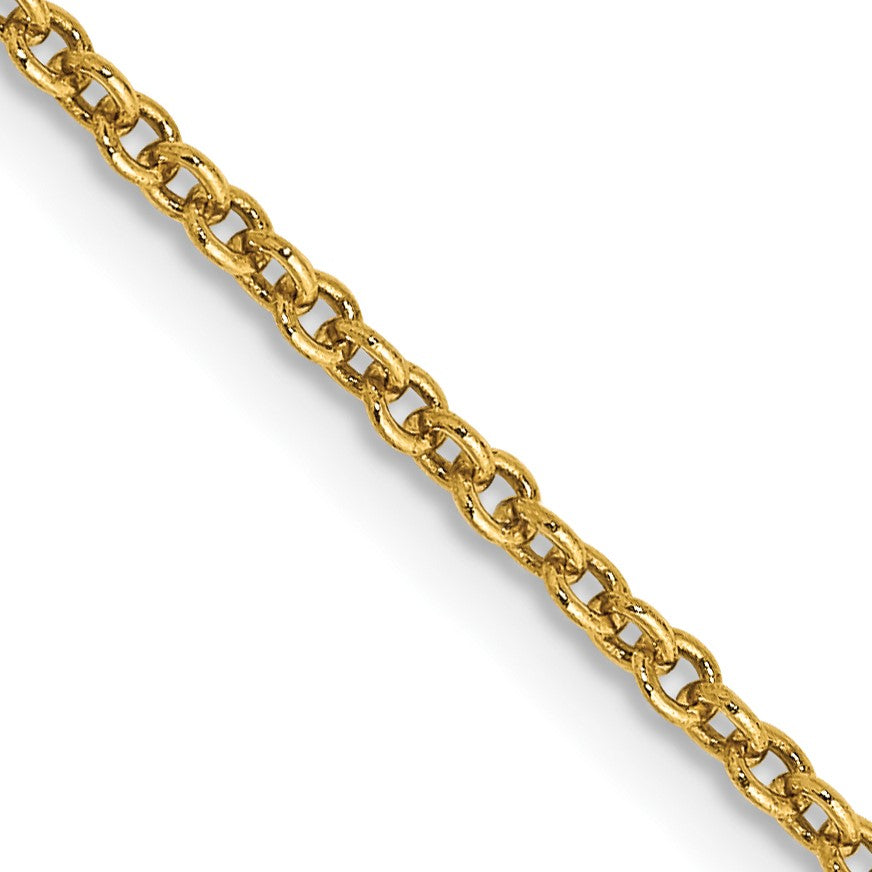 14K 20 inch 1.6mm Round Open Link Cable with Lobster Clasp Chain
