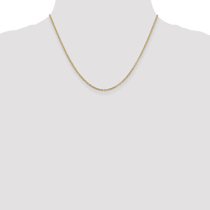 14K 18 inch 2mm Round Open Link Cable with Lobster Clasp Chain