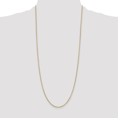 14K 30 inch 2mm Round Open Link Cable with Lobster Clasp Chain