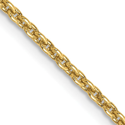 14K 24 inch 2mm Round Open Link Cable with Lobster Clasp Chain