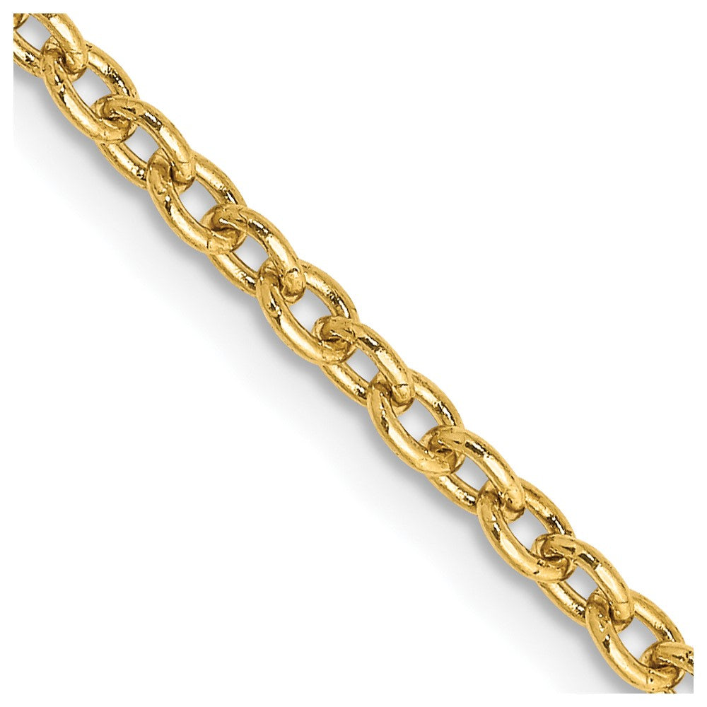 14K 20 inch 2.4mm Round Open Link Cable with Lobster Clasp Chain