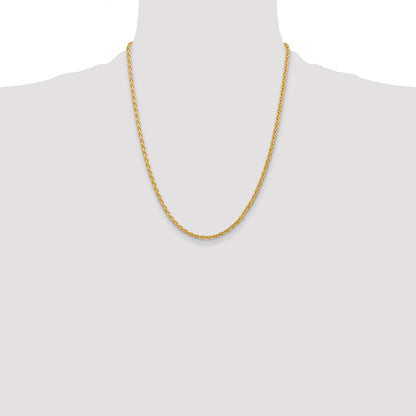 14k 22 inch 3mm Parisian Wheat with Lobster Clasp Chain