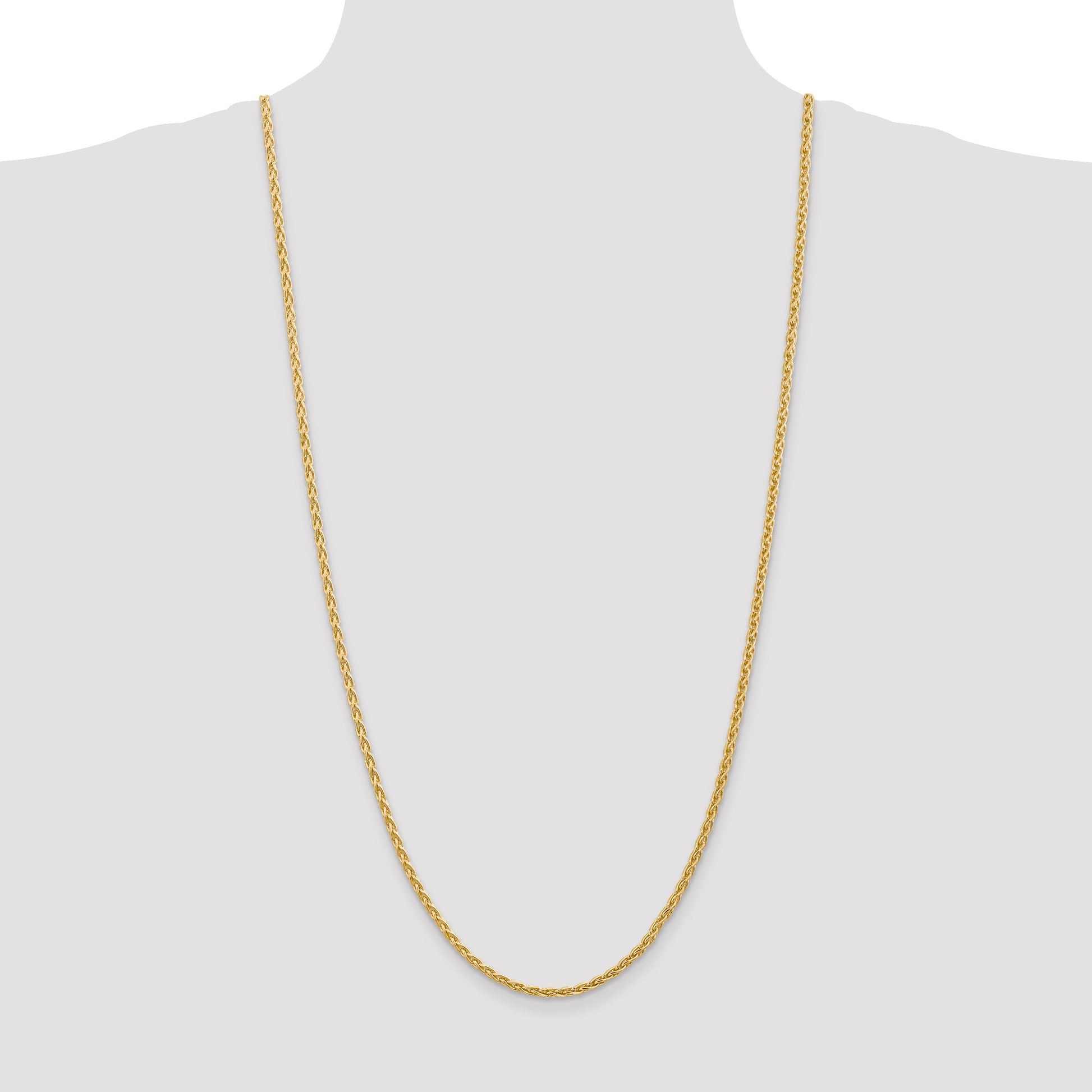 14k 30 inch 3mm Parisian Wheat with Lobster Clasp Chain