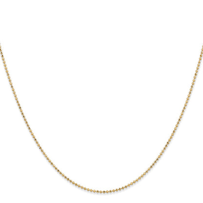 14K 20 inch 1.2mm Diamond-cut Beaded with Lobter Clasp Pendant Chain