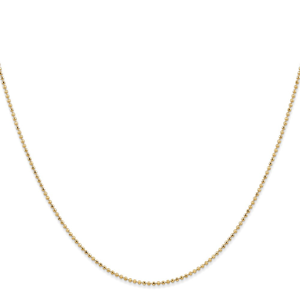 14K 18 inch 1.2mm Diamond-cut Beaded with Lobter Clasp Pendant Chain