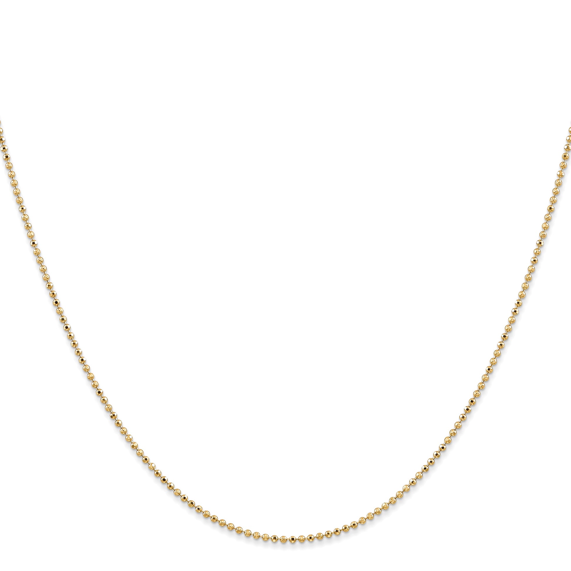 14k 1.2mm D/C Beaded Pendant Chain
