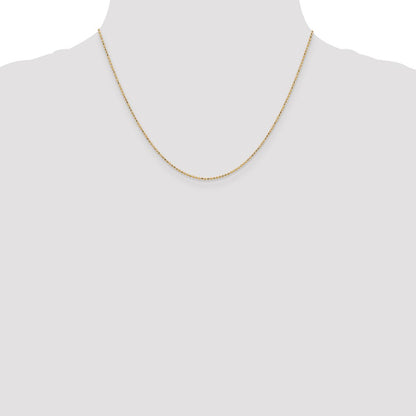 14K 18 inch 1.2mm Diamond-cut Beaded with Lobter Clasp Pendant Chain