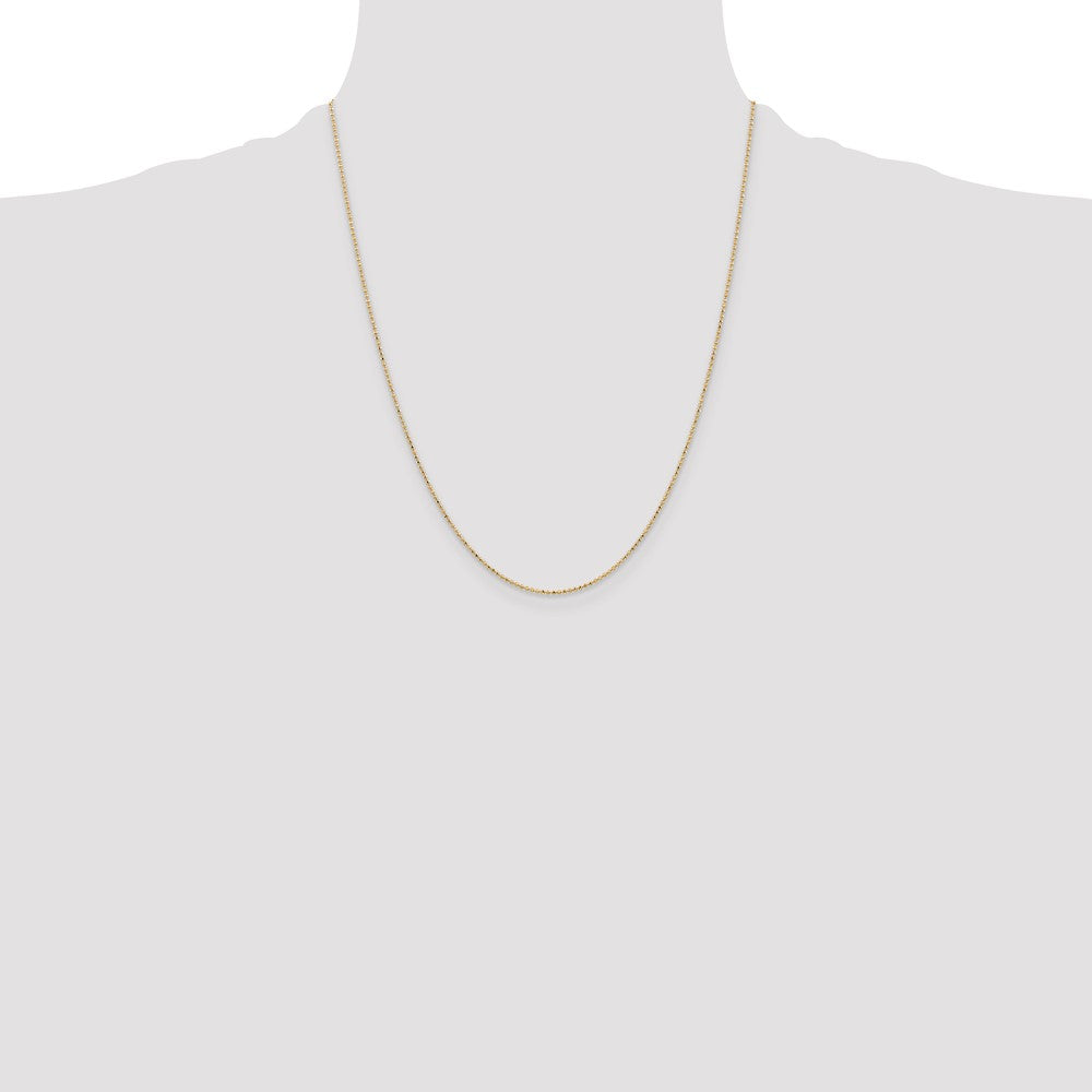 14k 1.2mm D/C Beaded Pendant Chain