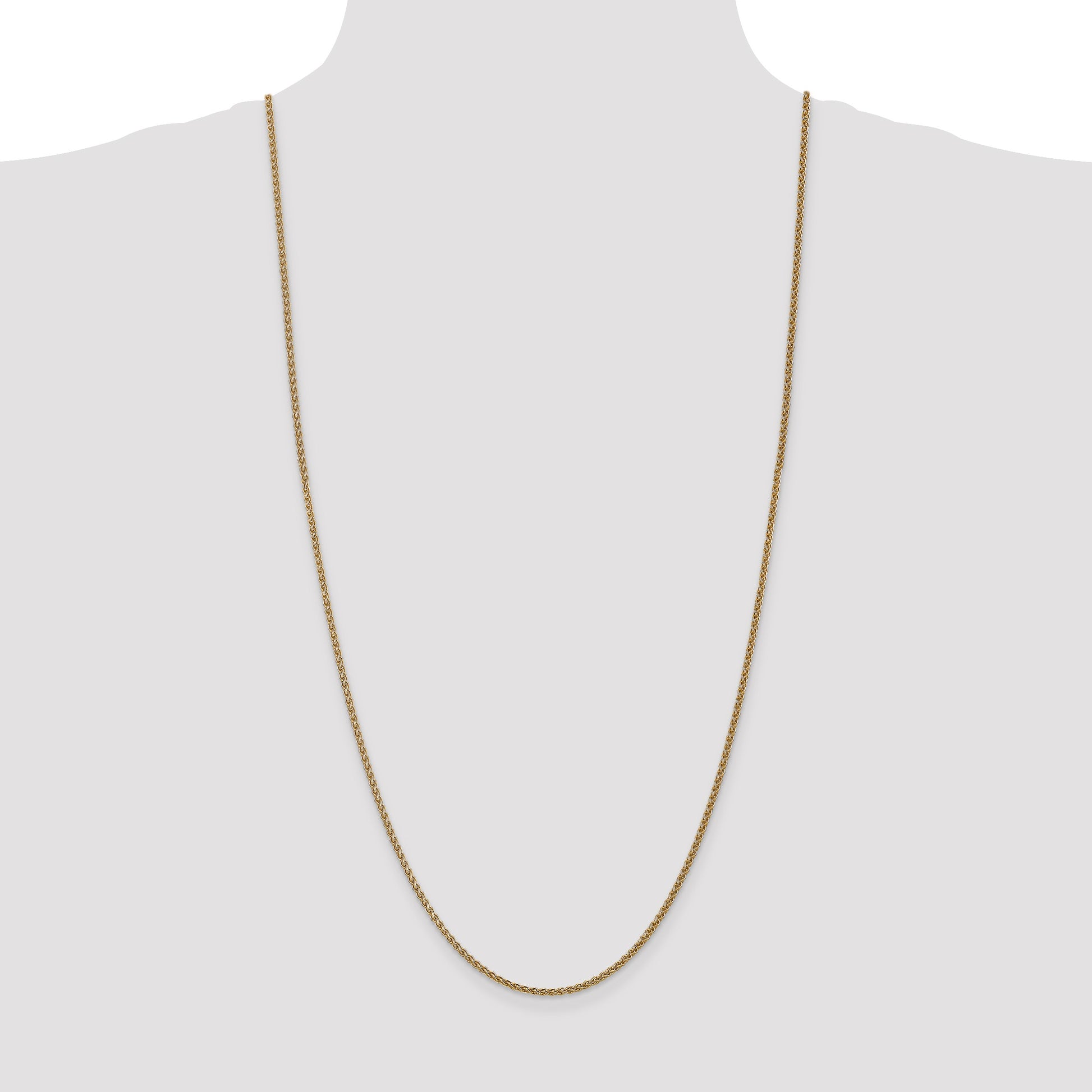14K 30 inch 1.05mm Spiga with Spring Ring Clasp Chain