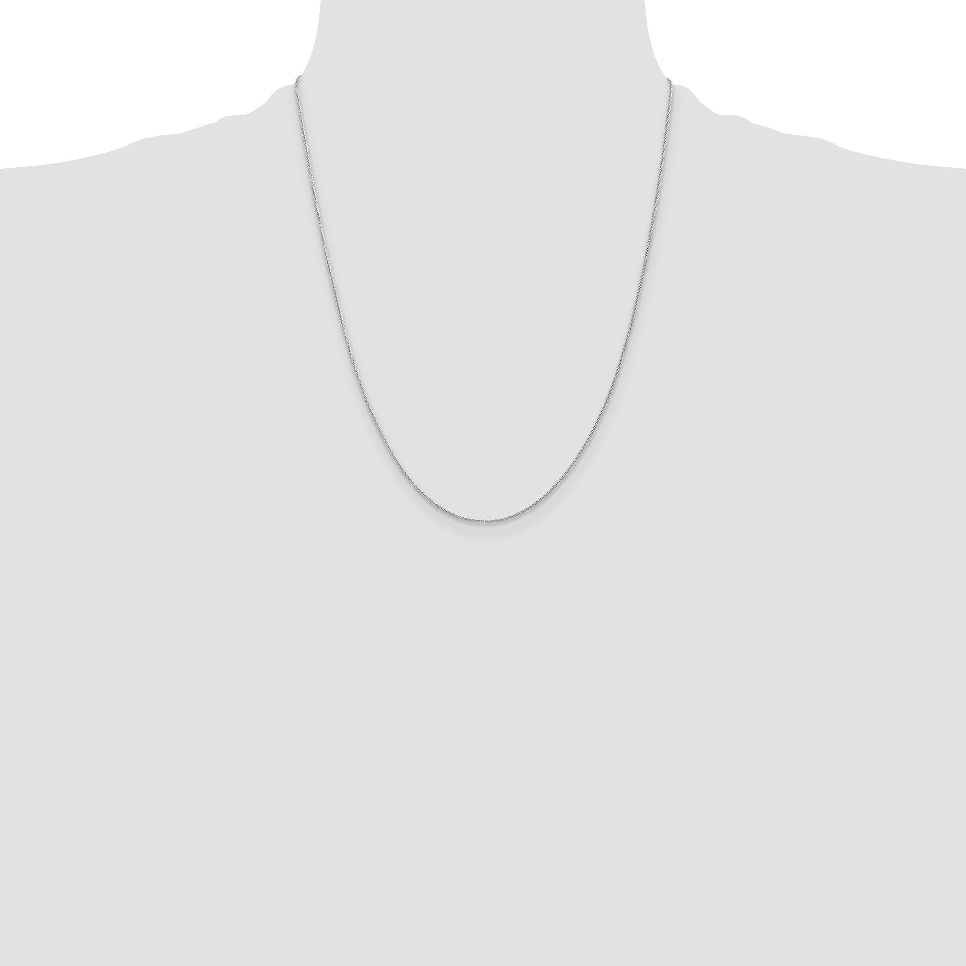 14K White Gold 22 inch 1mm Parisian Wheat with Lobster Clasp Chain