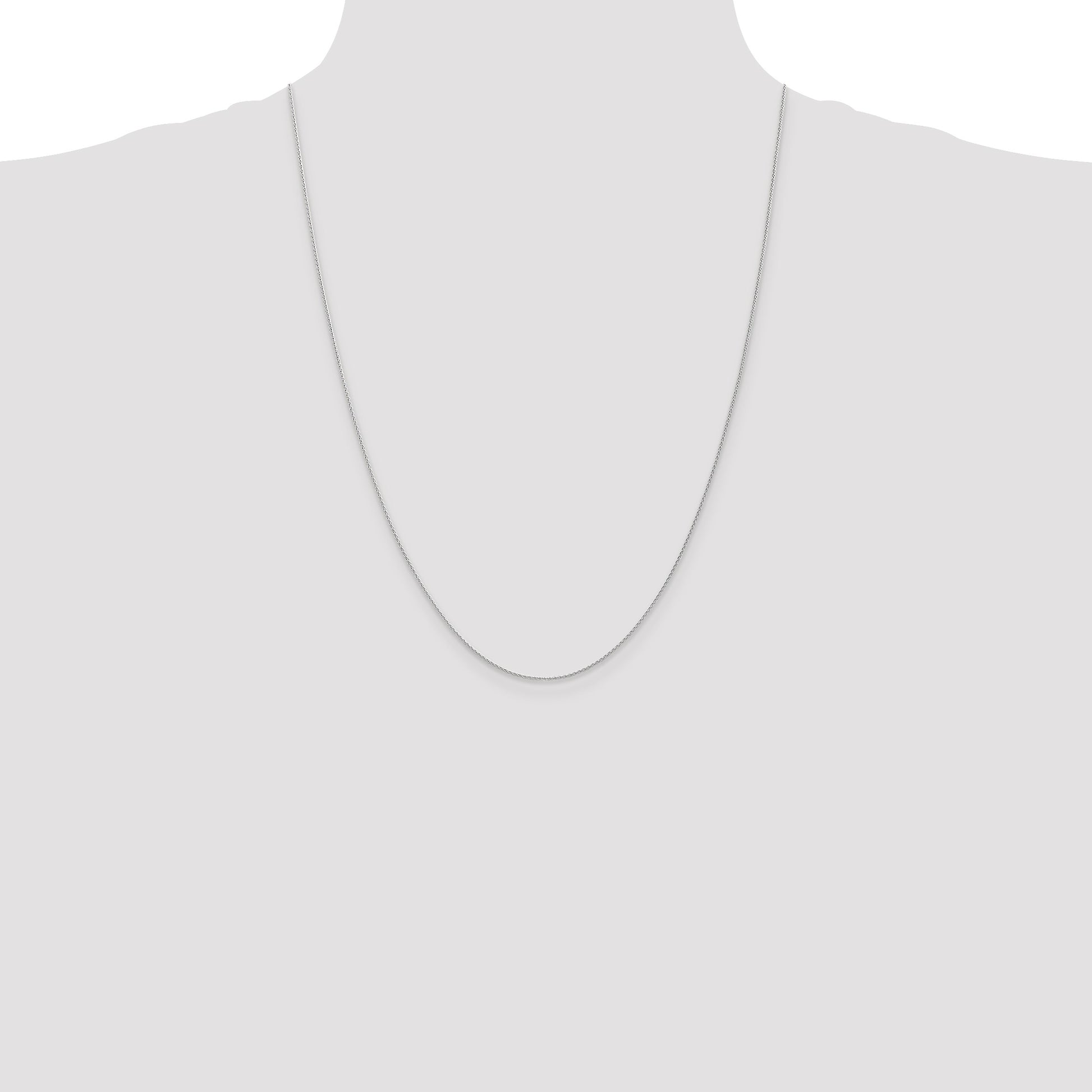 14K White Gold 24 inch 1mm Parisian Wheat with Lobster Clasp Chain