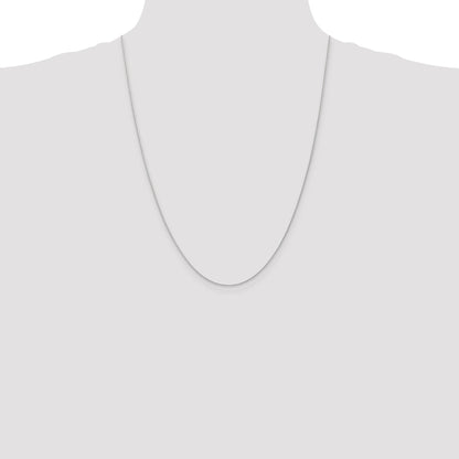 14K White Gold 24 inch 1mm Parisian Wheat with Lobster Clasp Chain