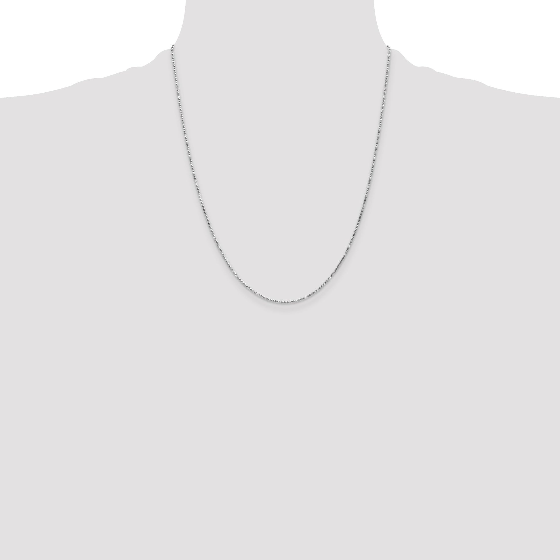 14K White Gold 22 inch 1.2mm Parisian Wheat with Lobster Clasp Chain