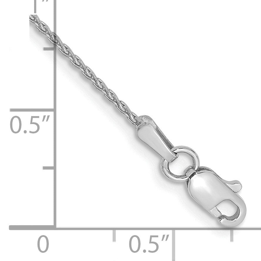 14K White Gold 7 inch 1.2mm Parisian Wheat with Lobster Clasp Bracelet