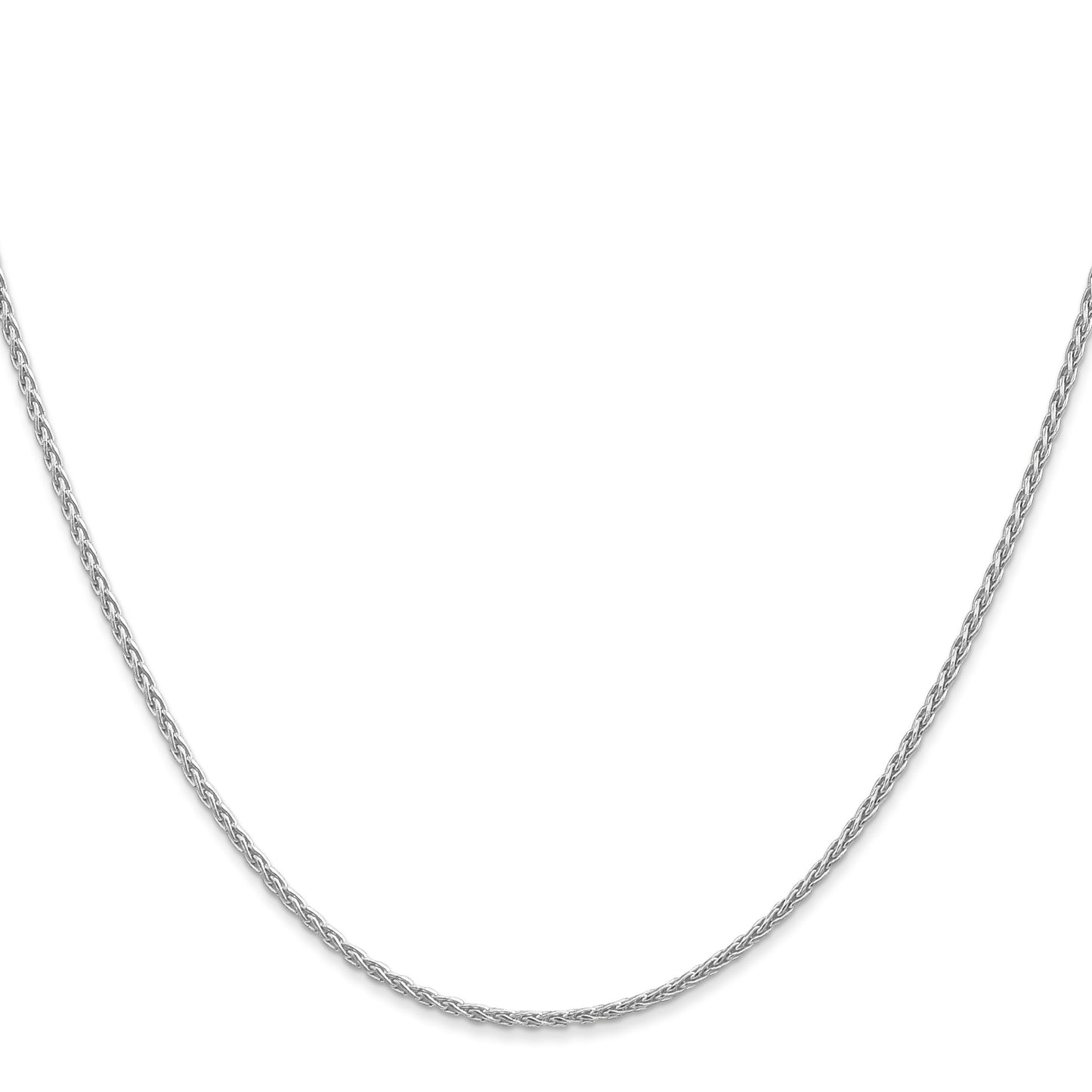 14K White Gold 16 inch 1.5mm Parisian Wheat with Lobster Clasp Chain
