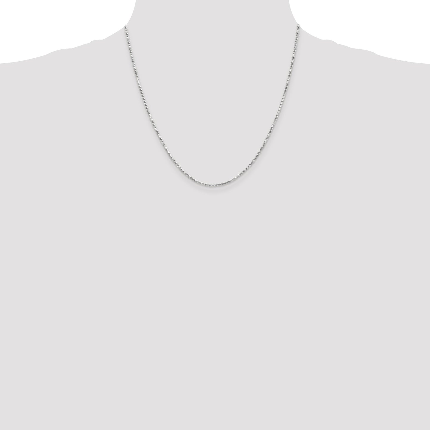 14K White Gold 20 inch 1.5mm Parisian Wheat with Lobster Clasp Chain