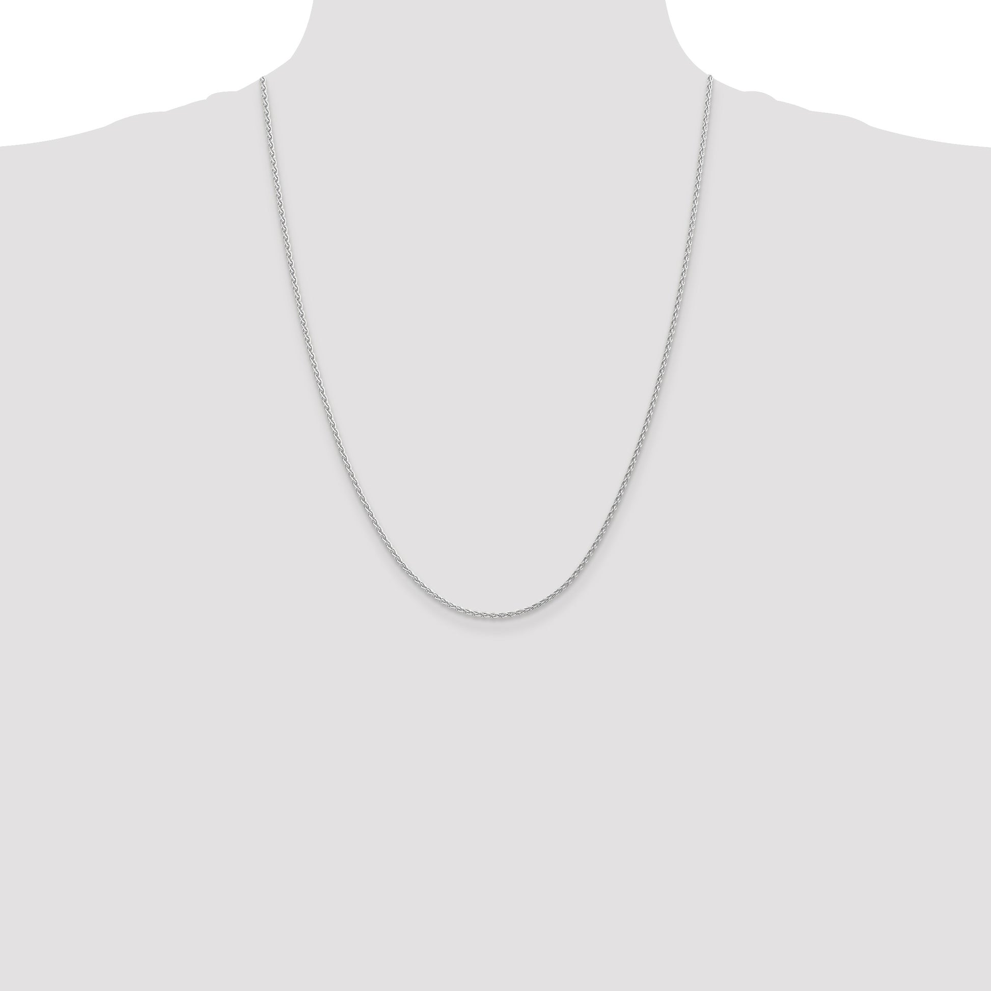 14K White Gold 24 inch 1.75mm Parisian Wheat with Lobster Clasp Chain