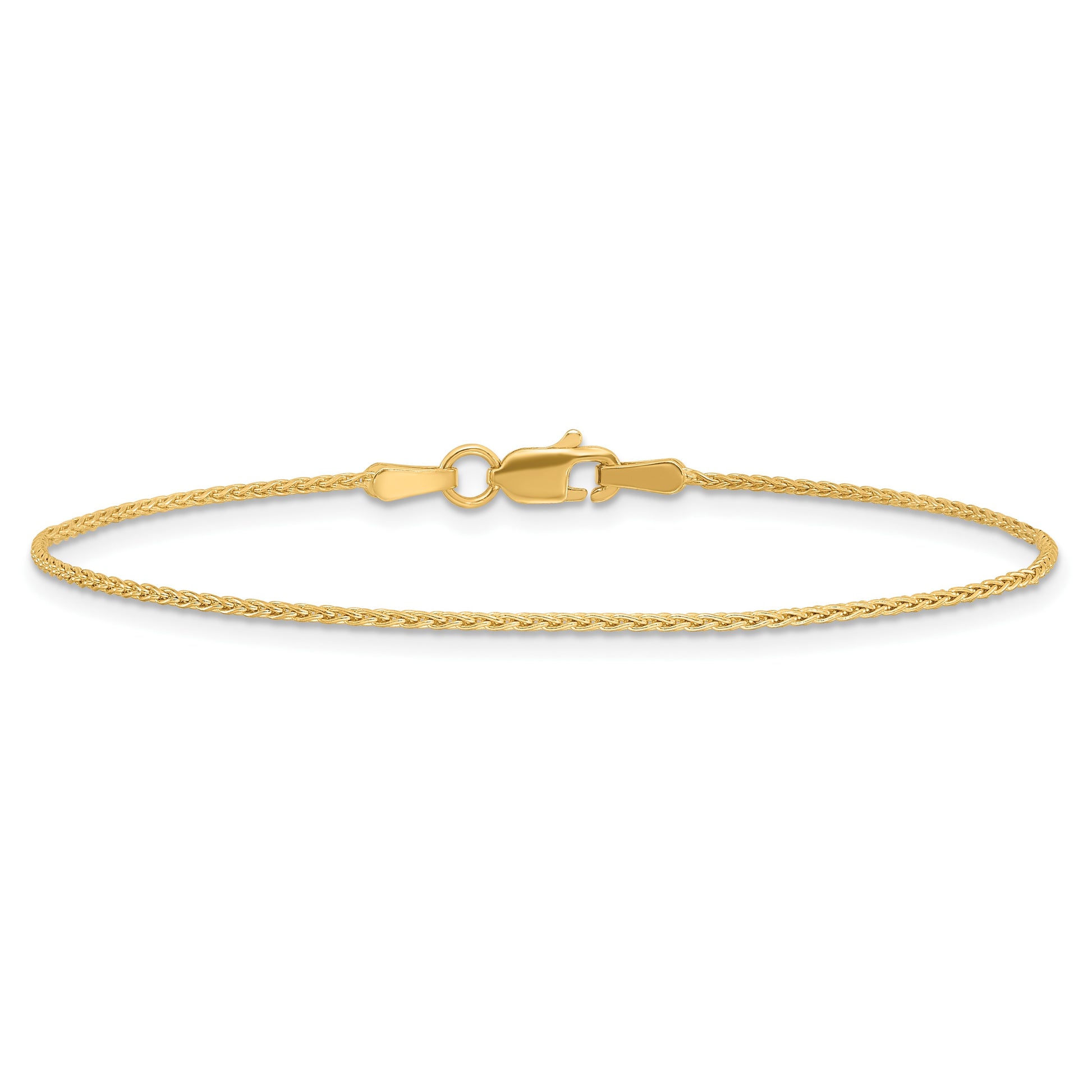 14k 9 inch 1.2mm Parisian Wheat with Lobster Clasp Anklet