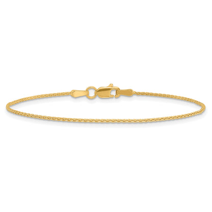 14k 6 inch 1.2mm Parisian Wheat with Lobster Clasp Chain