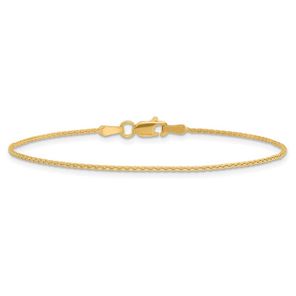 14k 10 inch 1.2mm Parisian Wheat with Lobster Clasp Anklet