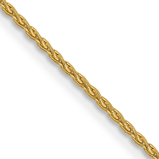 14k 22 inch 1.2mm Parisian Wheat with Lobster Clasp Chain