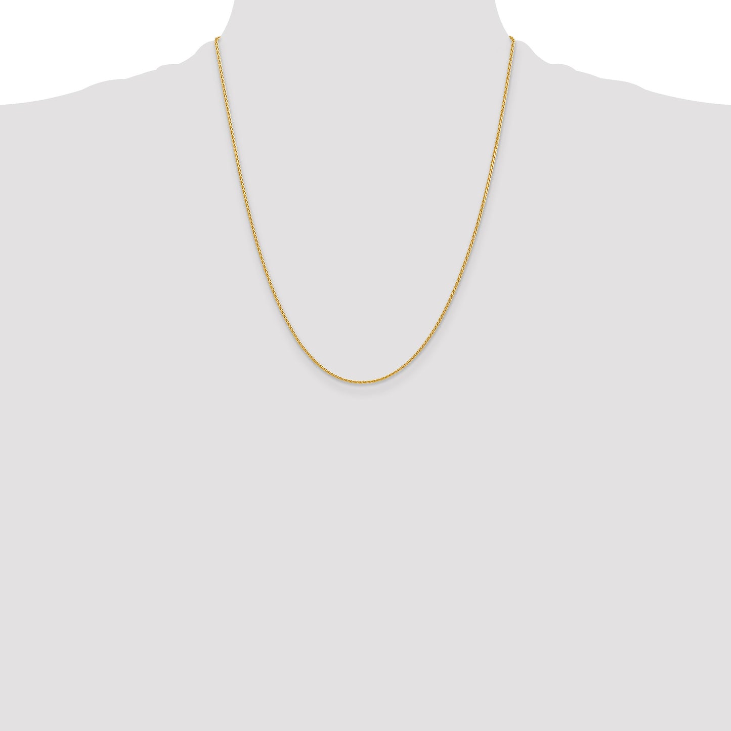 14k 22 inch 1.5mm Parisian Wheat with Lobster Clasp Chain