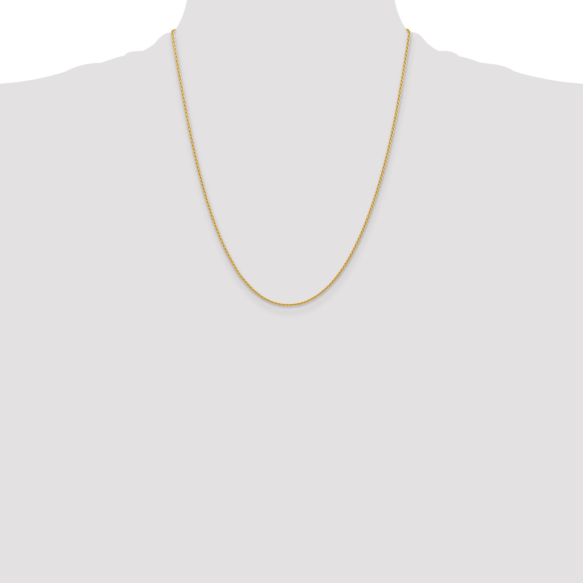 14k 22 inch 1.5mm Parisian Wheat with Lobster Clasp Chain
