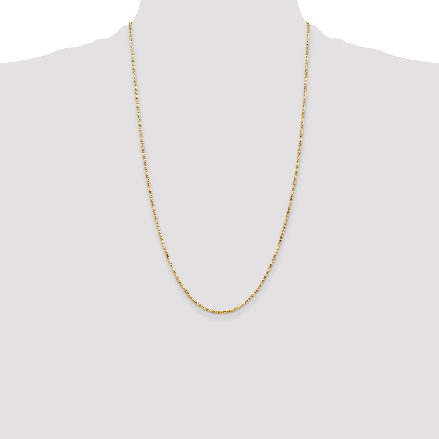 14k 26 inch 1.5mm Parisian Wheat with Lobster Clasp Chain