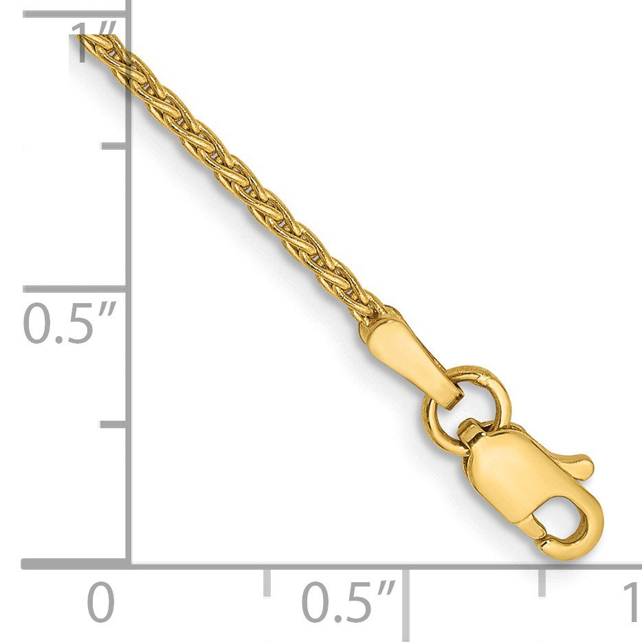 14k 8 inch 1.5mm Parisian Wheat with Lobster Clasp Bracelet