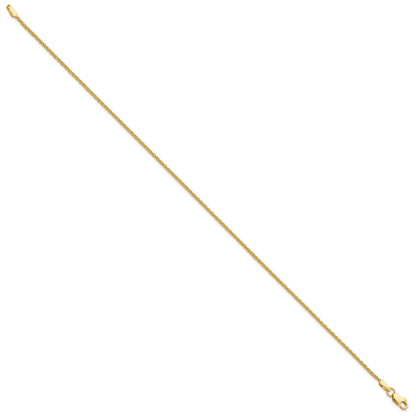 14k 9 inch 1.5mm Parisian Wheat with Lobster Clasp Anklet