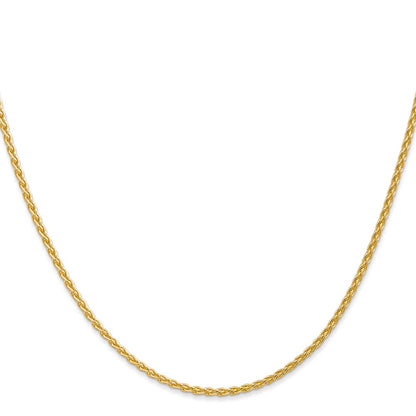 14k 14 inch 1.75mm Parisian Wheat with Lobster Clasp Chain