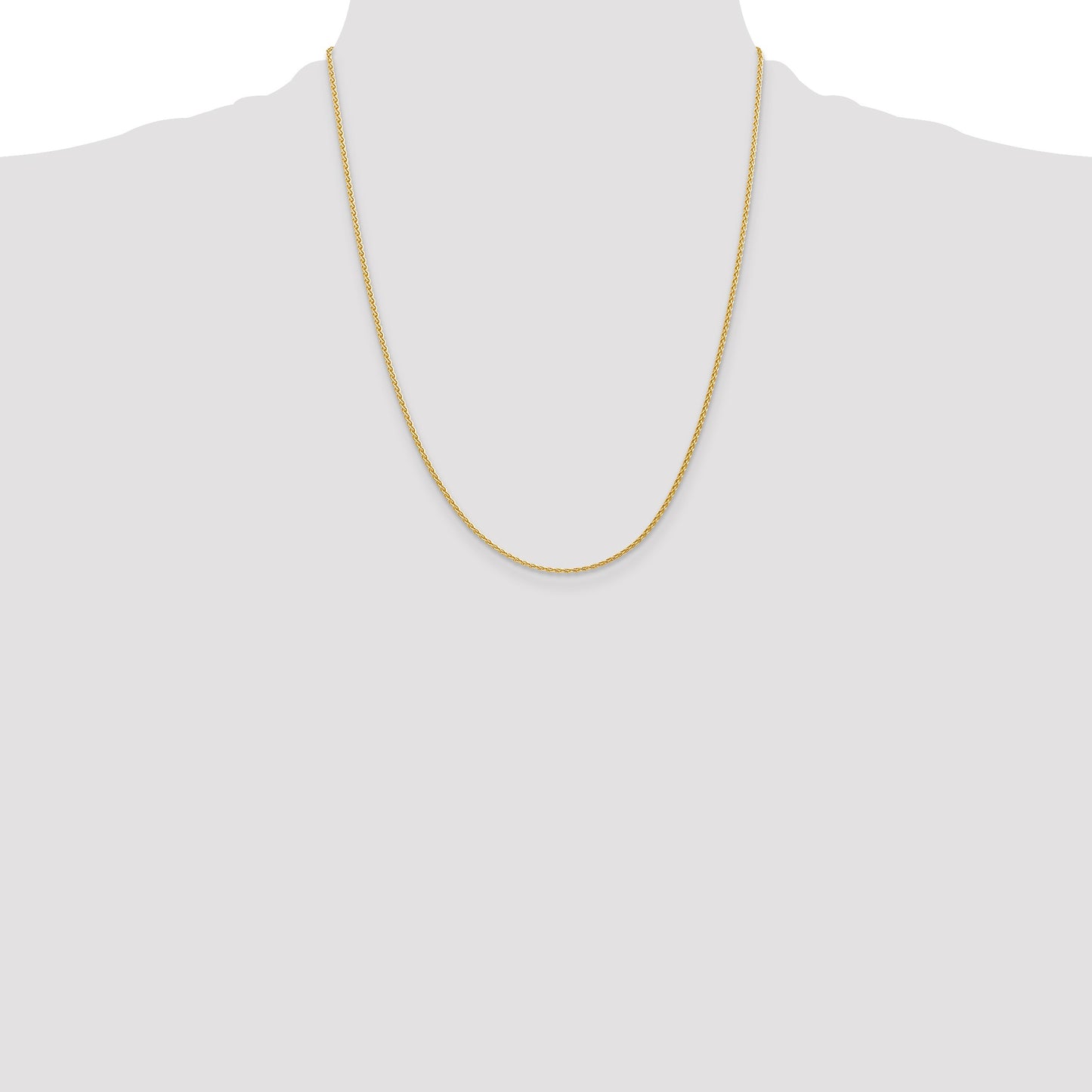 14k 22 inch 1.75mm Parisian Wheat with Lobster Clasp Chain