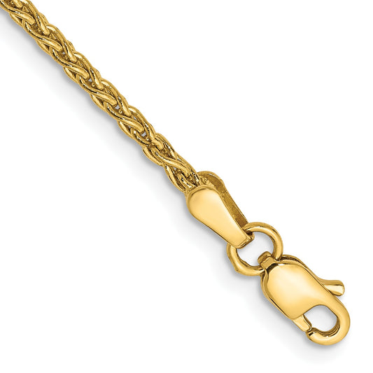 14k 8 inch 1.75mm Parisian Wheat with Lobster Clasp Bracelet