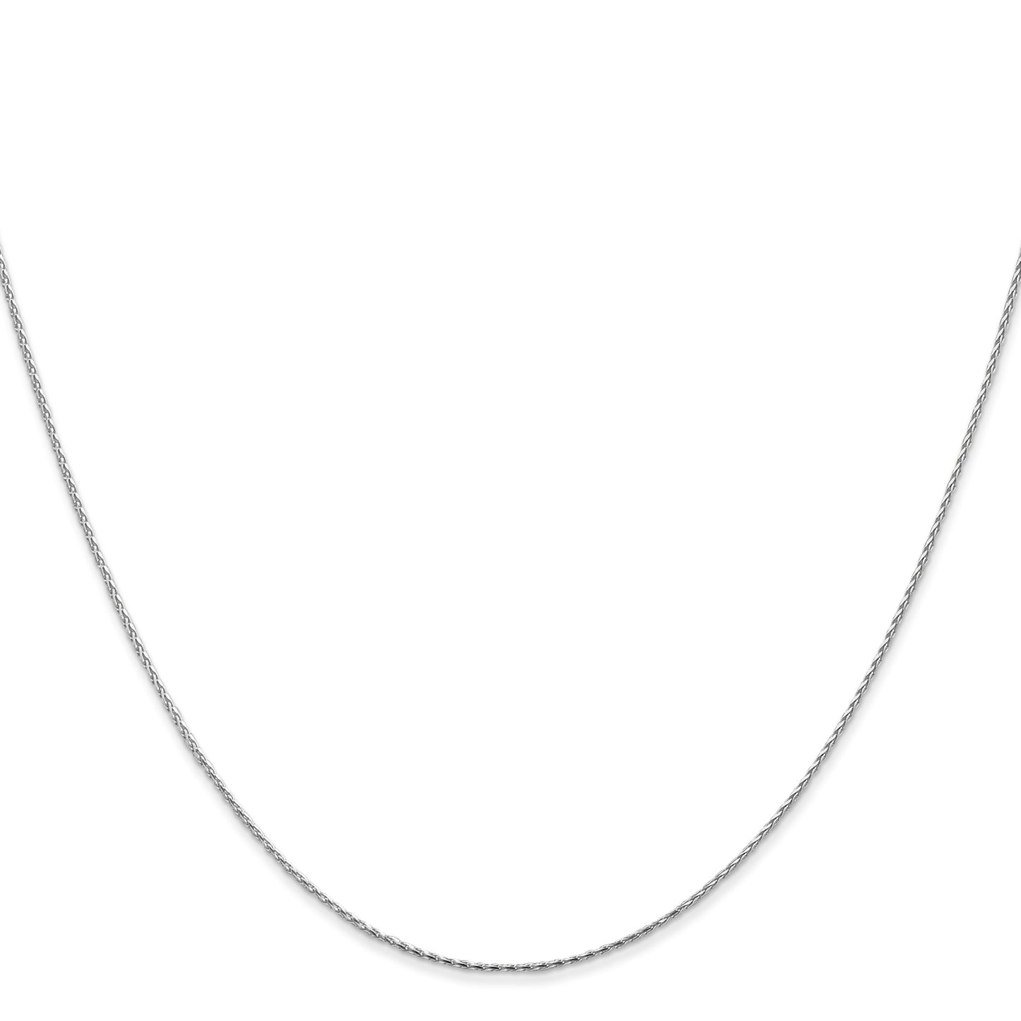 14K White Gold 16 inch .8mm Diamond-cut Parisian Wheat with Lobster Clasp Chain