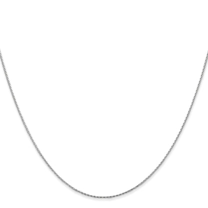 14K White Gold 16 inch .8mm Diamond-cut Parisian Wheat with Lobster Clasp Chain