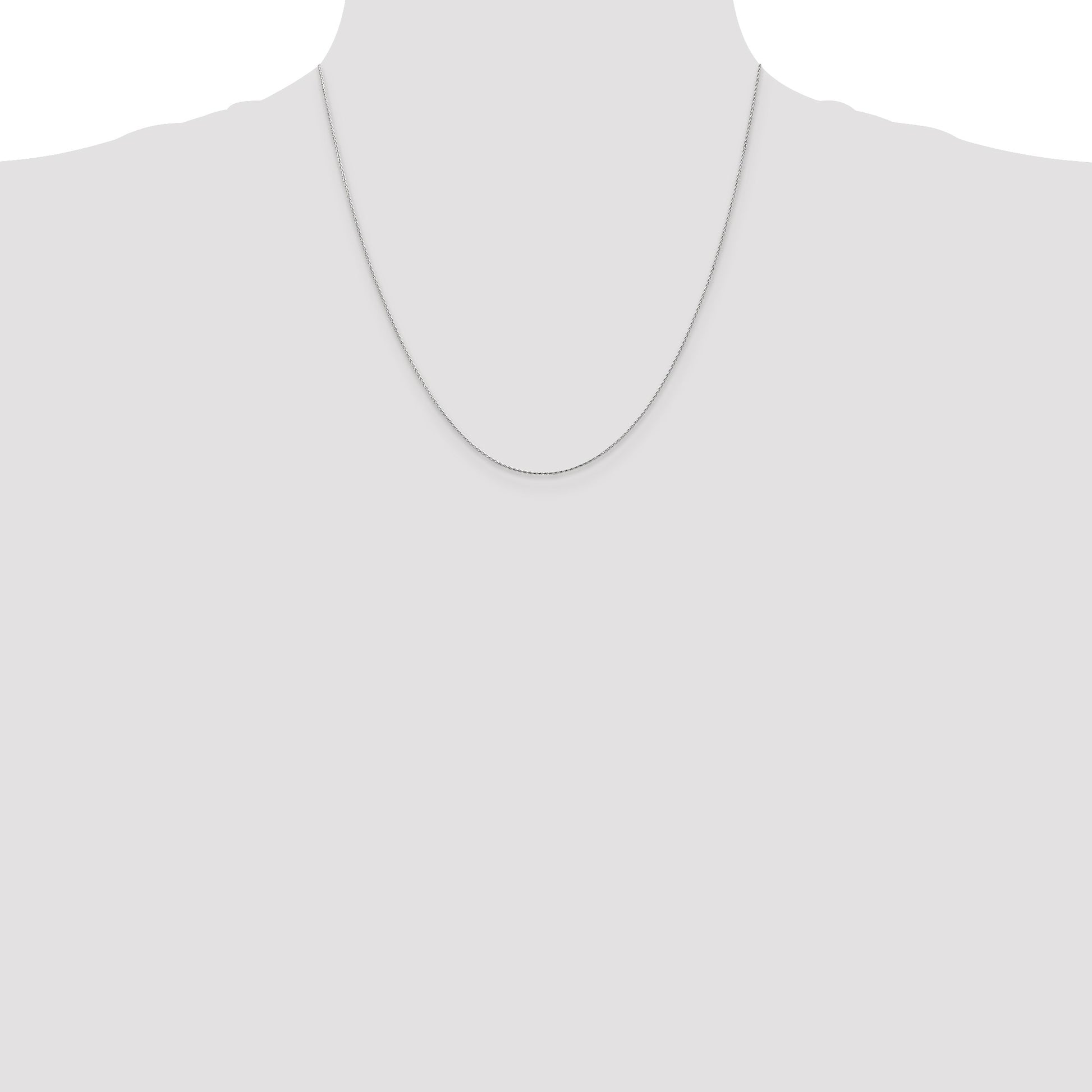 14K White Gold 20 inch .8mm Diamond-cut Parisian Wheat with Lobster Clasp Chain