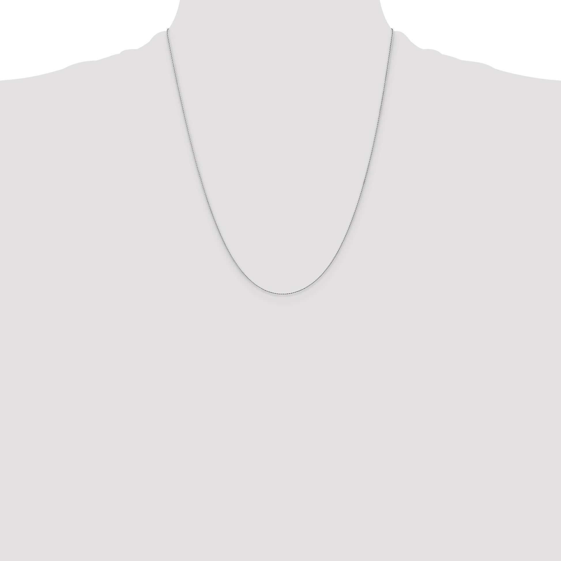 14K White Gold 22 inch .8mm Diamond-cut Parisian Wheat with Lobster Clasp Chain