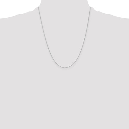 14K White Gold 22 inch .8mm Diamond-cut Parisian Wheat with Lobster Clasp Chain