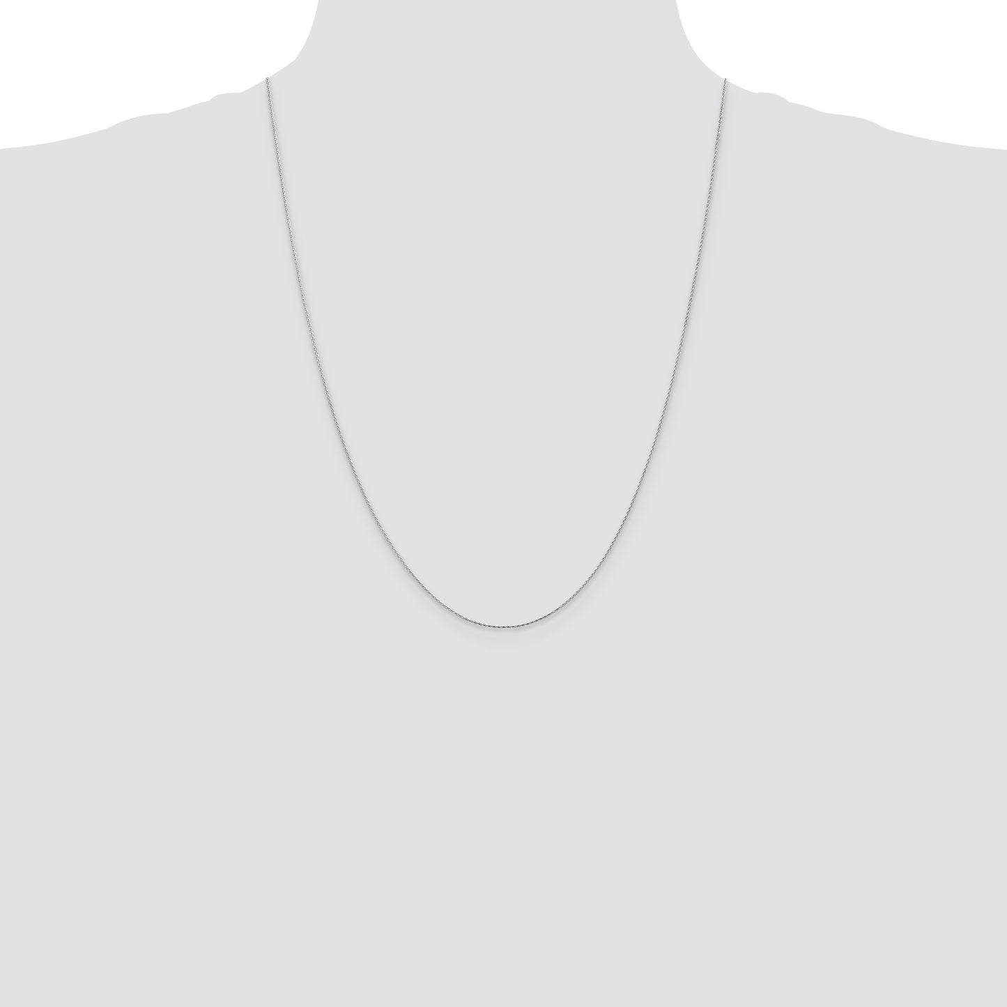 14K White Gold 24 inch .8mm Diamond-cut Parisian Wheat with Lobster Clasp Chain