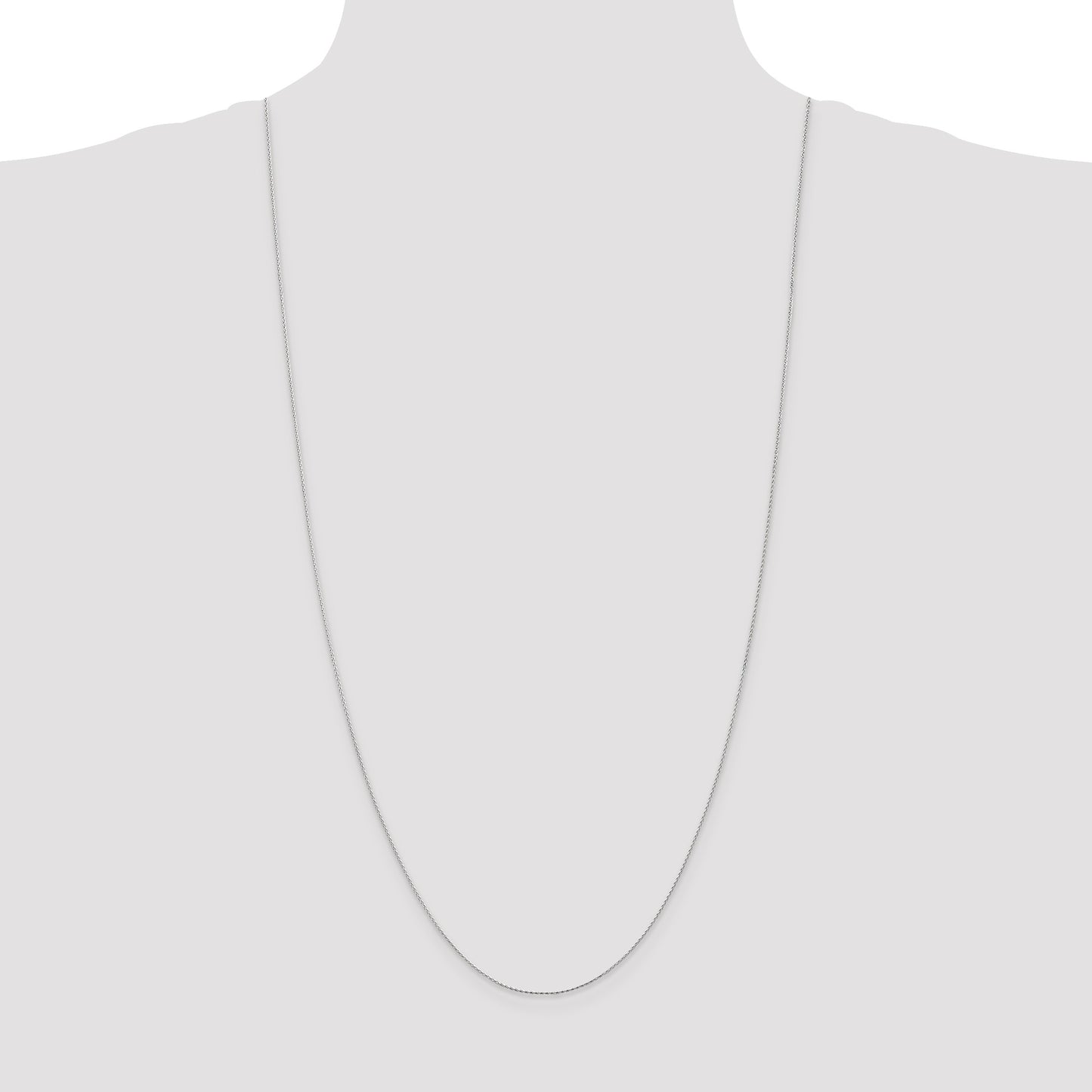 14K White Gold 30 inch .8mm Diamond-cut Parisian Wheat with Lobster Clasp Chain